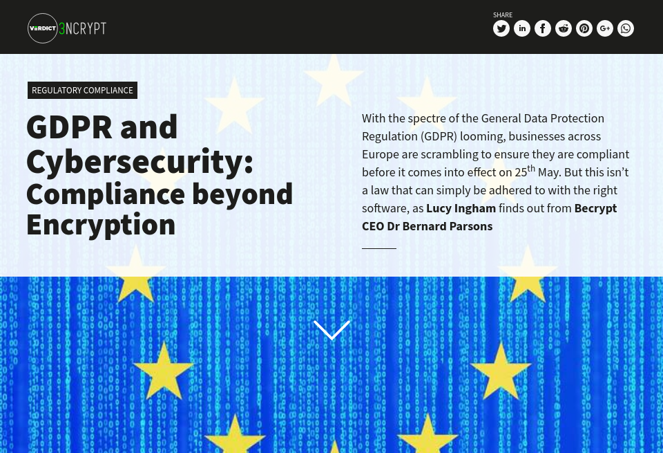 Becrypt Data Reporting GDPR and Cybersecurity: Compliance beyond Encryption - Verdict Encrypt ...
